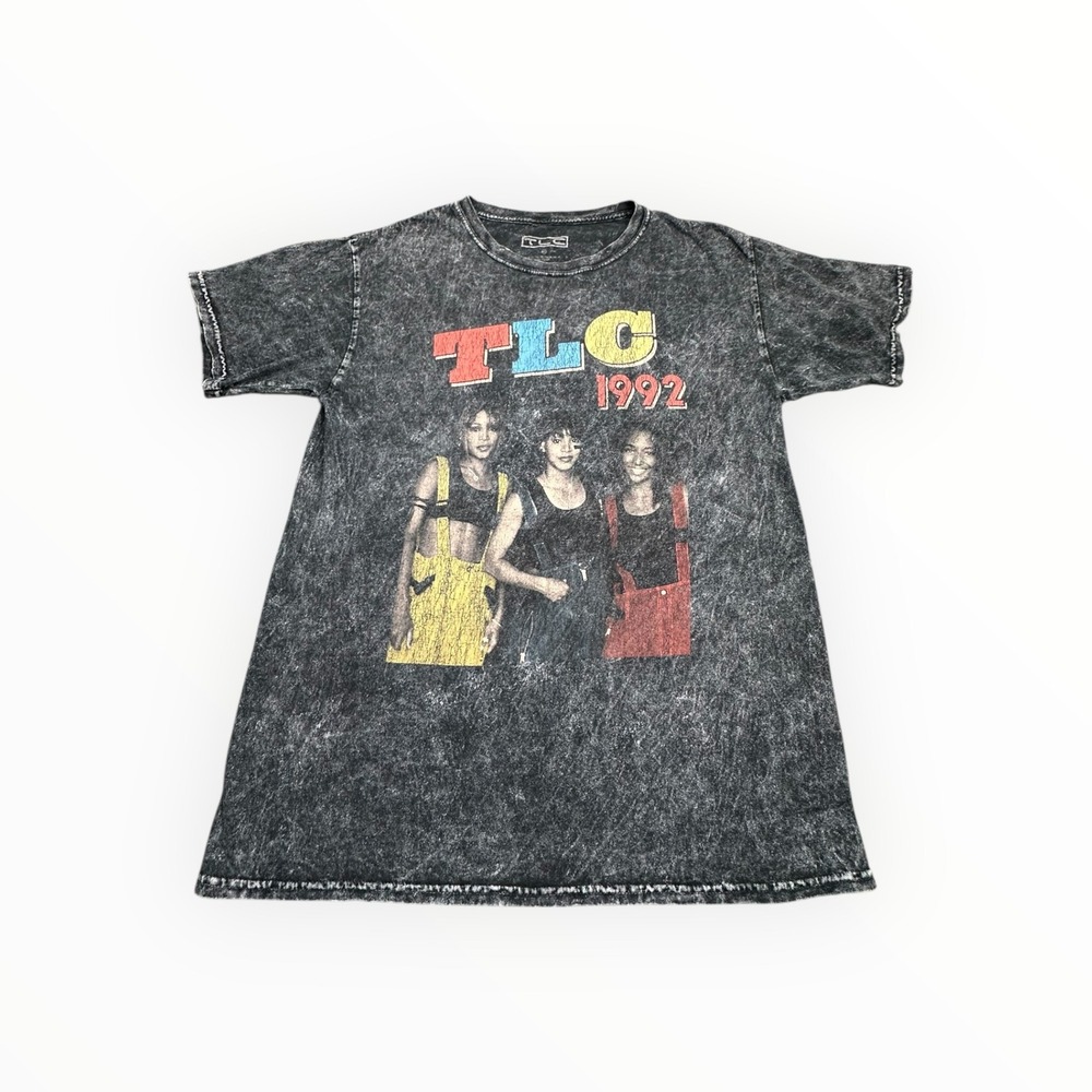 TLC‎ 1992 Graphic Tee Mineral Wash Charcoal Grey Shirt Size M/L